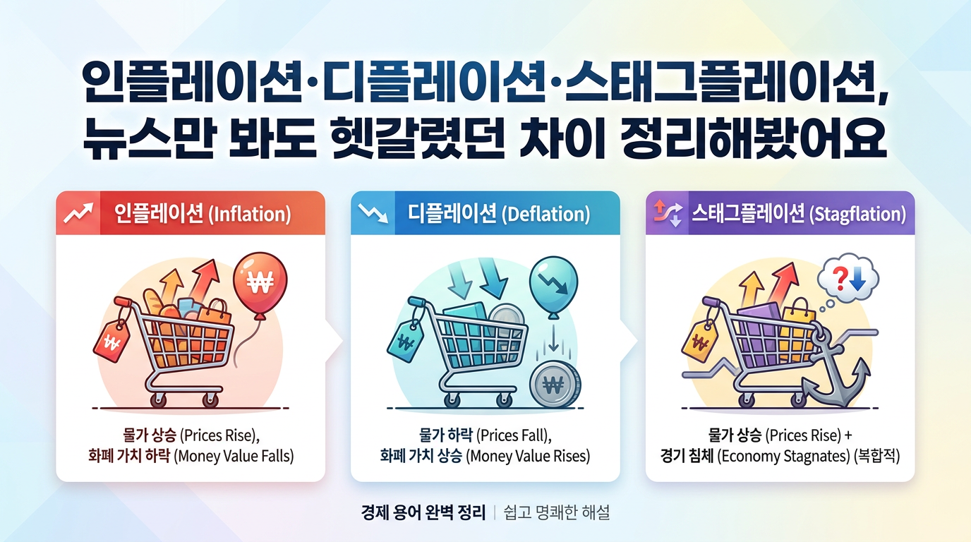 인플레이션·디플레이션·스태그플레이션, 뉴스만 봐도 헷갈렸던 차이 정리해봤어요