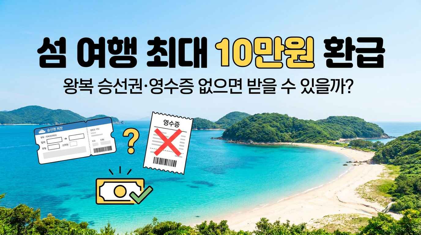 섬 여행 최대 10만원 환급, 왕복 승선권·영수증 없으면 받을 수 있을까