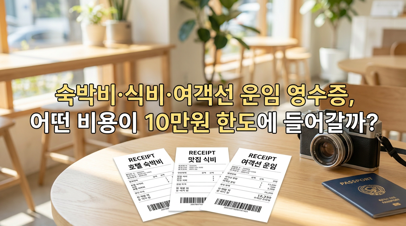 숙박비·식비·여객선 운임 영수증, 어떤 비용이 10만원 한도에 들어갈까