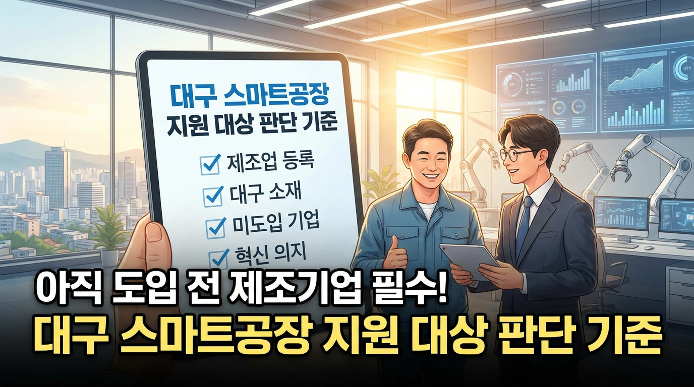 아직 도입 전인 제조기업, 대구 스마트공장 지원 대상 판단 기준