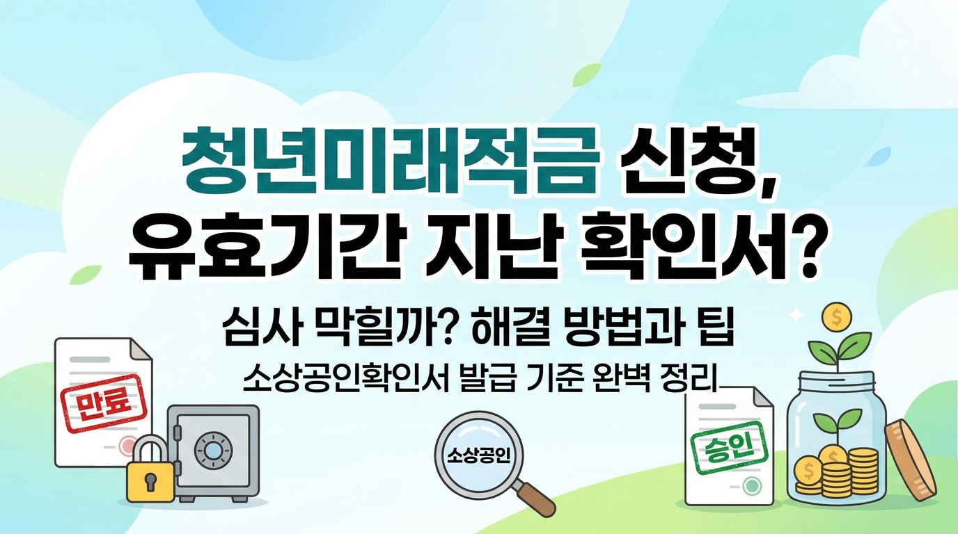 유효기간 지난 확인서로 청년미래적금 신청하면 심사가 막힐까 · 청년미래적금 소상공인확인서 발급 기준