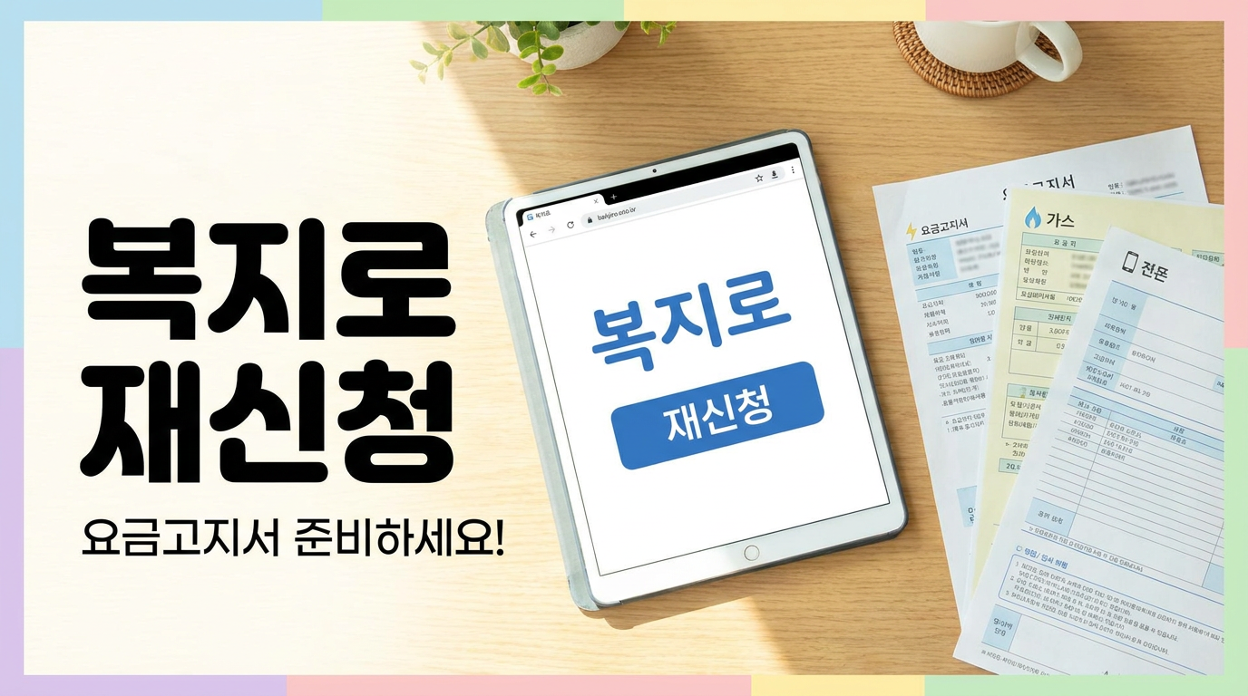 복지로로 다시 신청해야 하는 경우, 요금고지서 준비 기준