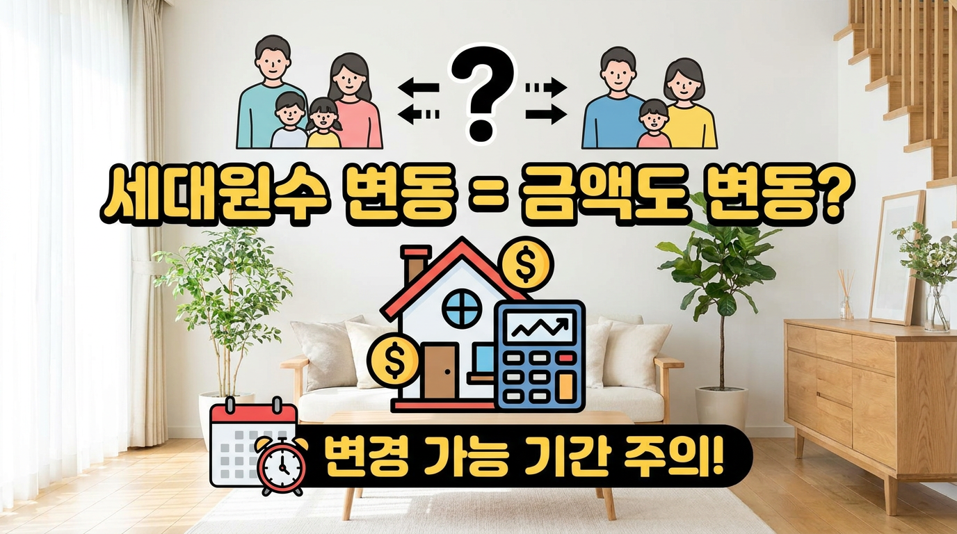 세대원수 늘거나 줄면 금액도 바뀔까? 변경 가능 기간 주의