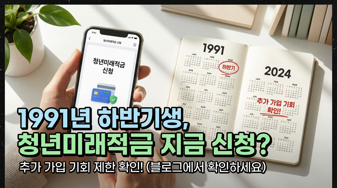 청년미래적금 1991년 하반기생도 이번에 신청해야 할까? 추가 가입기회 제한 확인