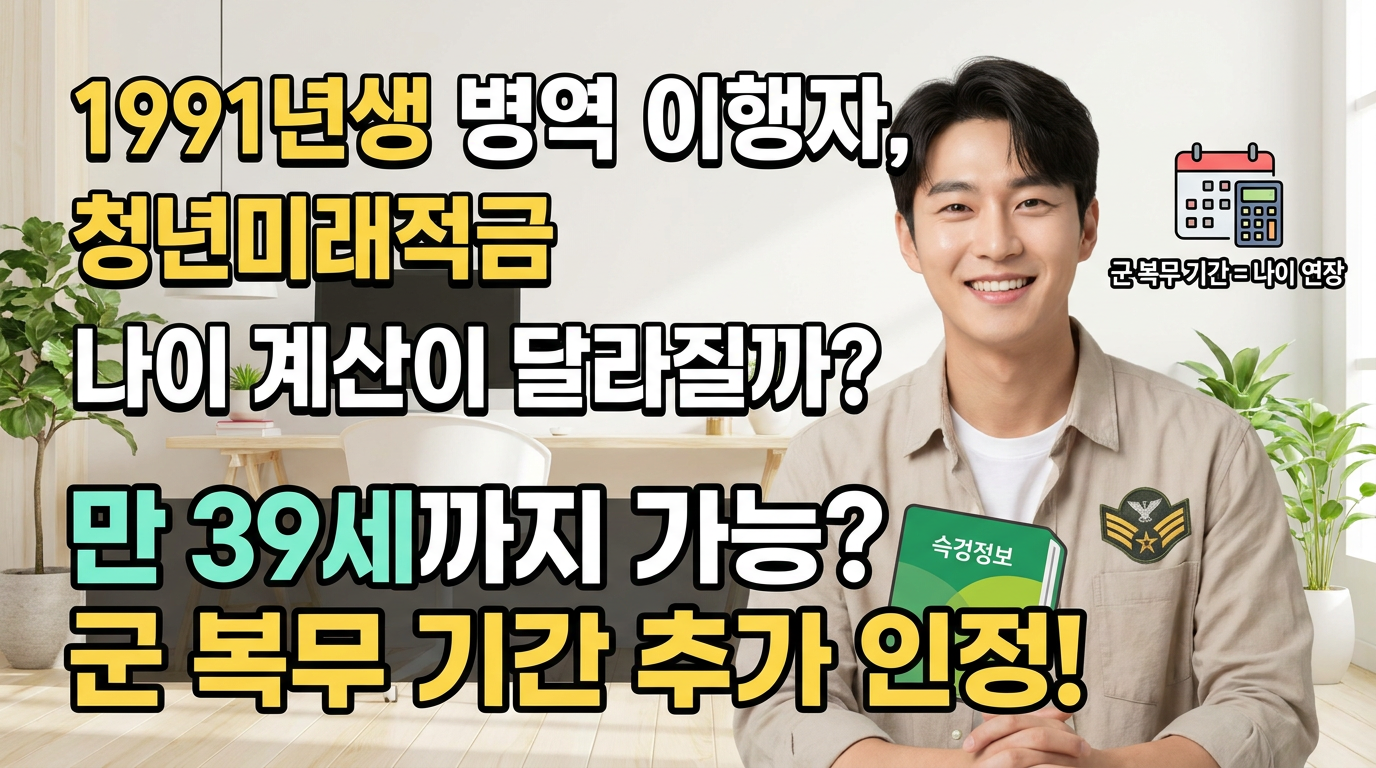 1991년생 병역 이행자는 청년미래적금 나이 계산이 달라질까