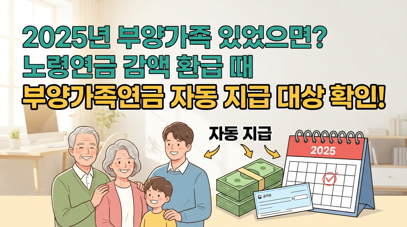 2025년에 부양가족이 있었다면? 노령연금 감액 환급 때 부양가족연금 자동 지급 대상 확인