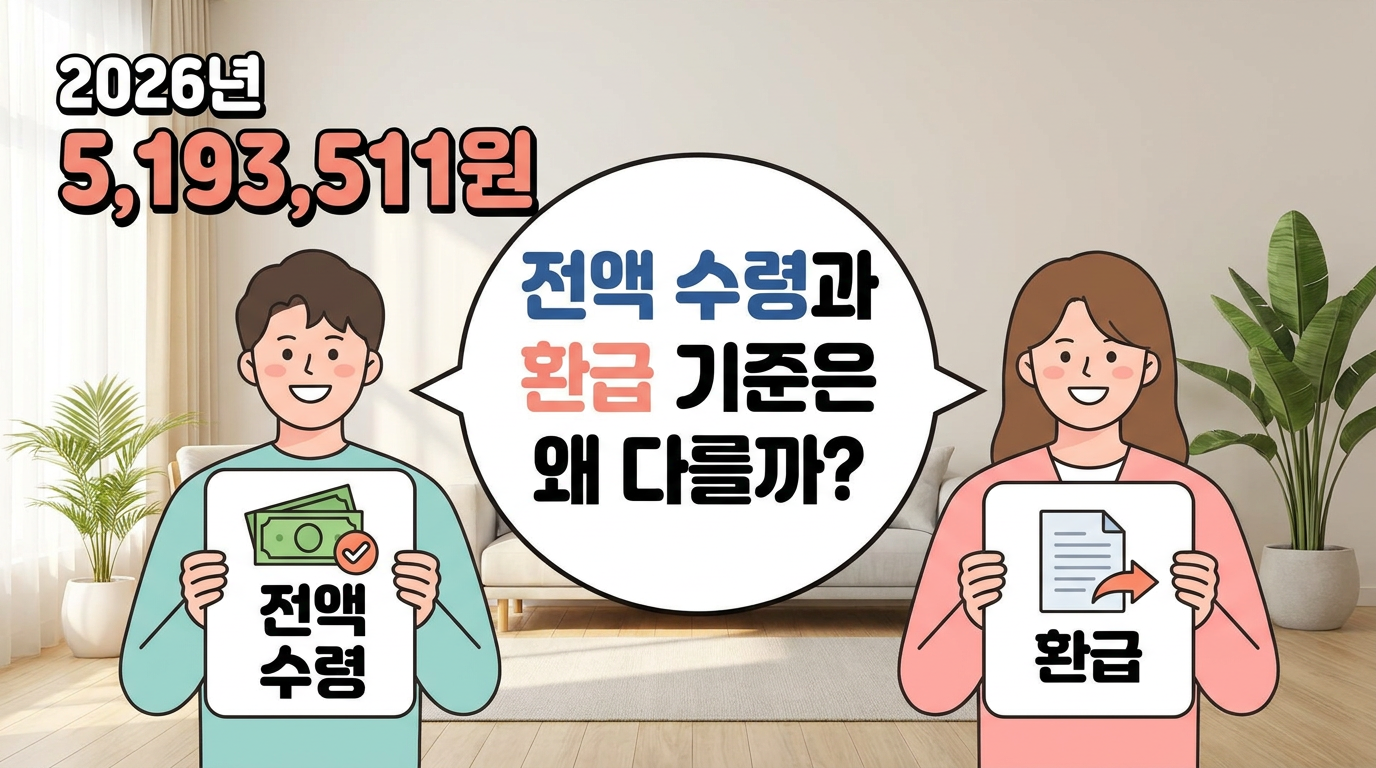 2026년 519만3511원 기준, 전액 수령과 환급 기준은 왜 다를까