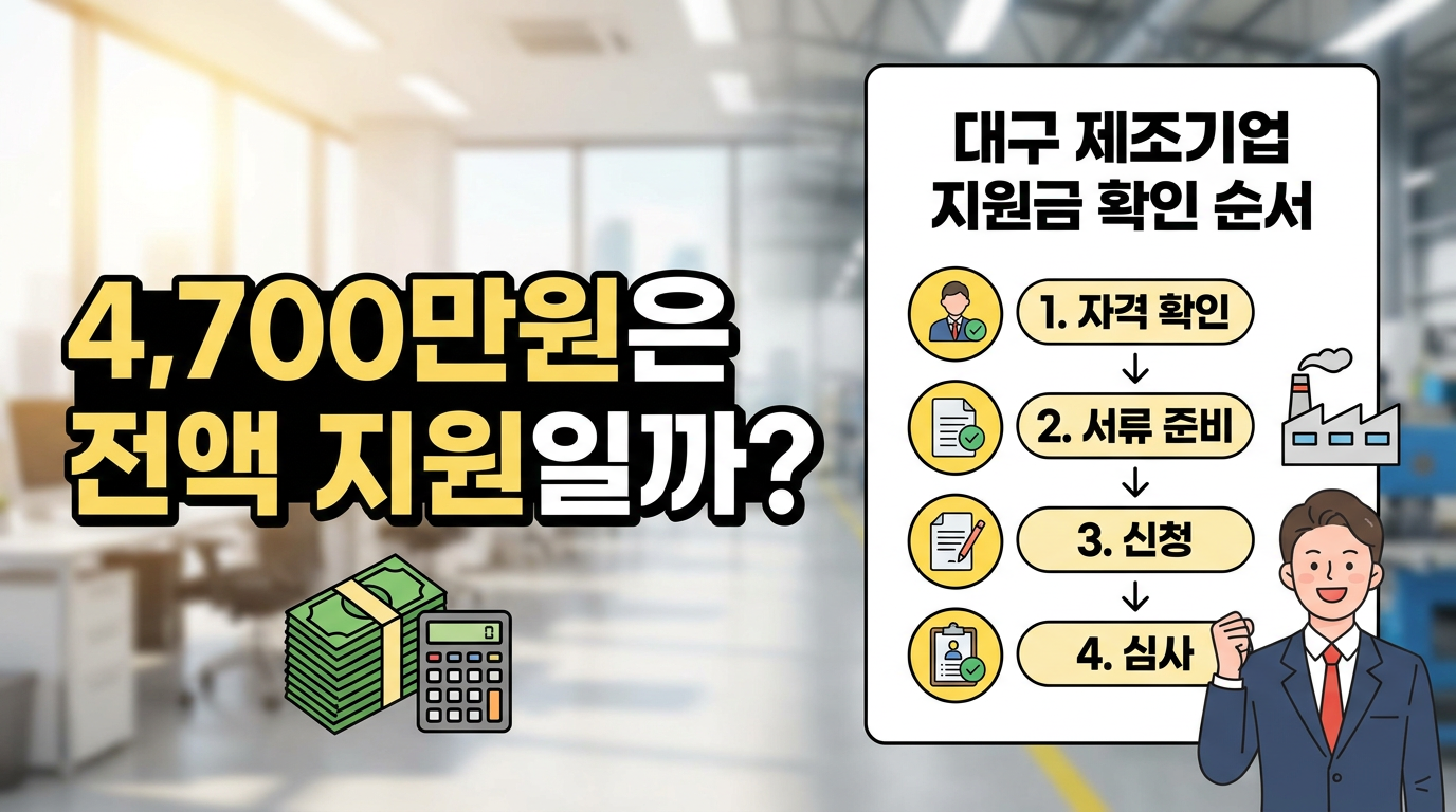 4,700만원은 전액 지원일까, 대구 제조기업 지원금 확인 순서