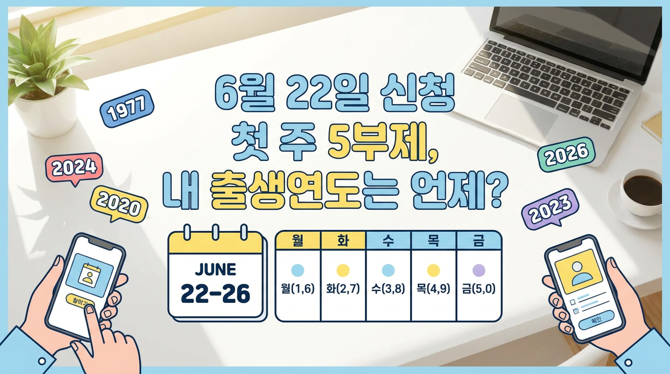 6월 22일 신청 첫 주 5부제, 내 출생연도는 언제 넣어야 하나