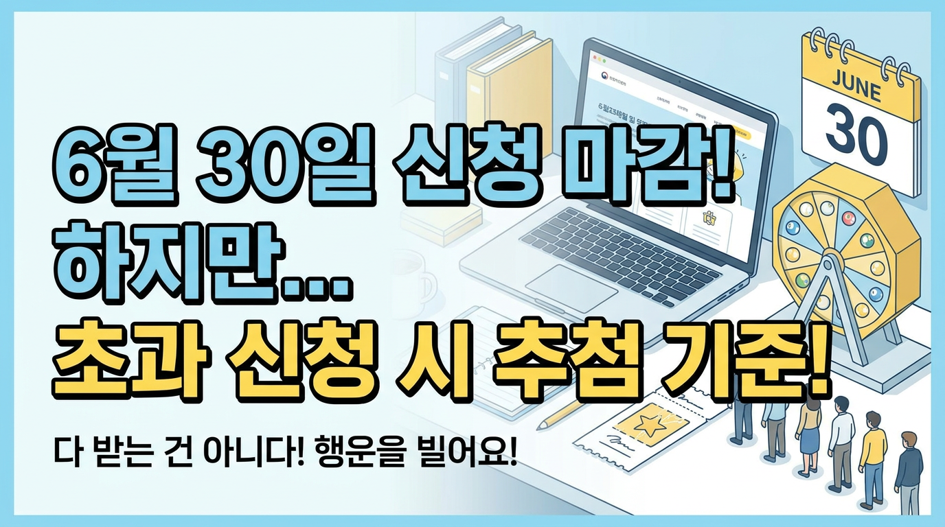 6월 30일까지 신청해도 다 받는 건 아니다, 초과 신청 시 추첨 기준