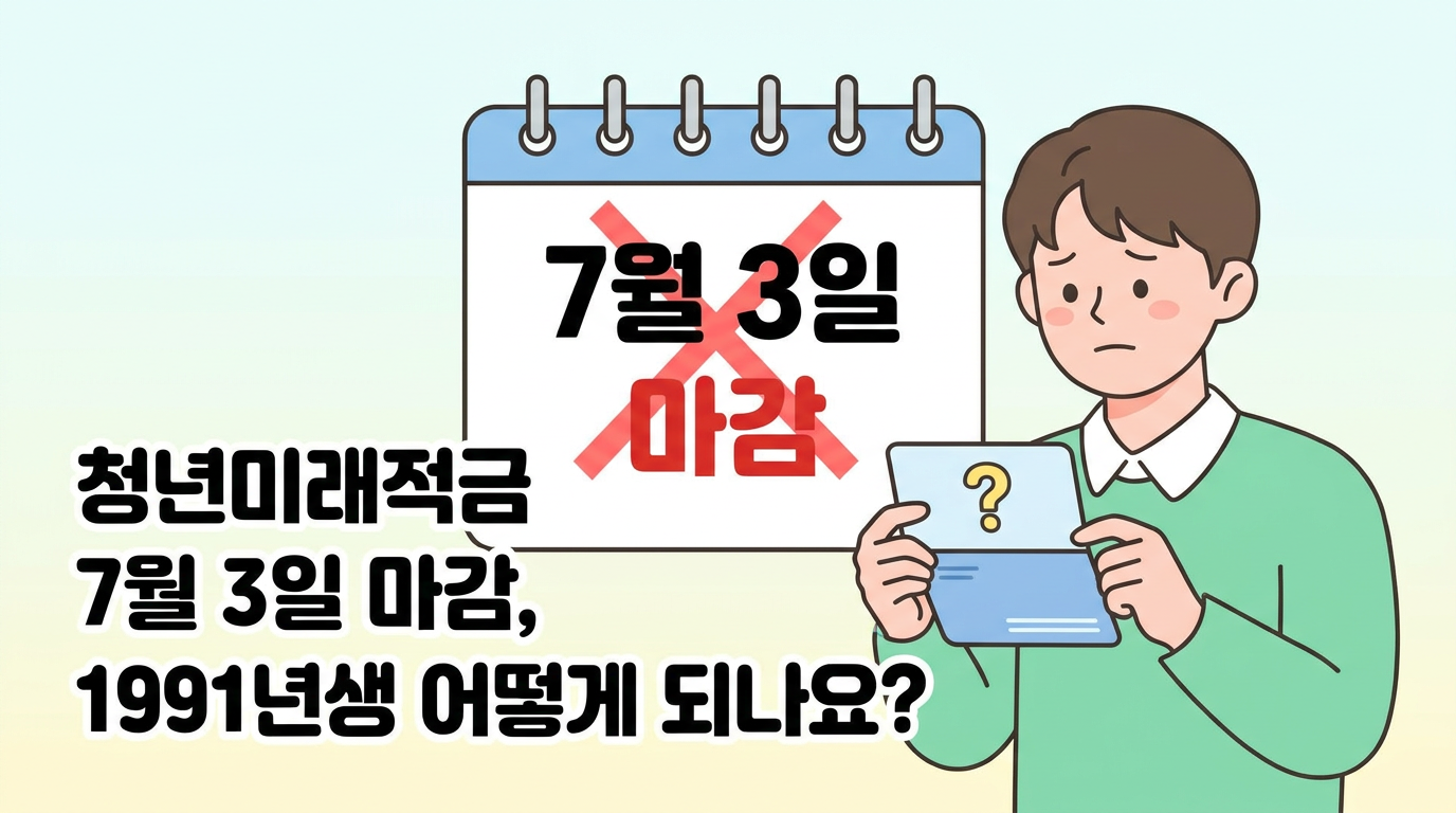 7월 3일까지 청년미래적금 신청 못 하면 1991년생은 어떻게 되나