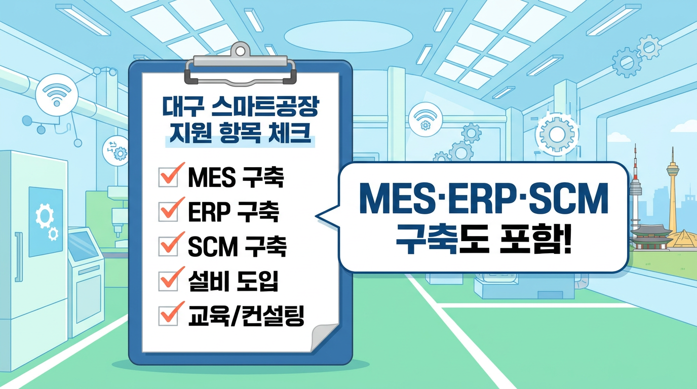 MES·ERP·SCM 구축도 포함될까, 대구 스마트공장 지원 항목 체크
