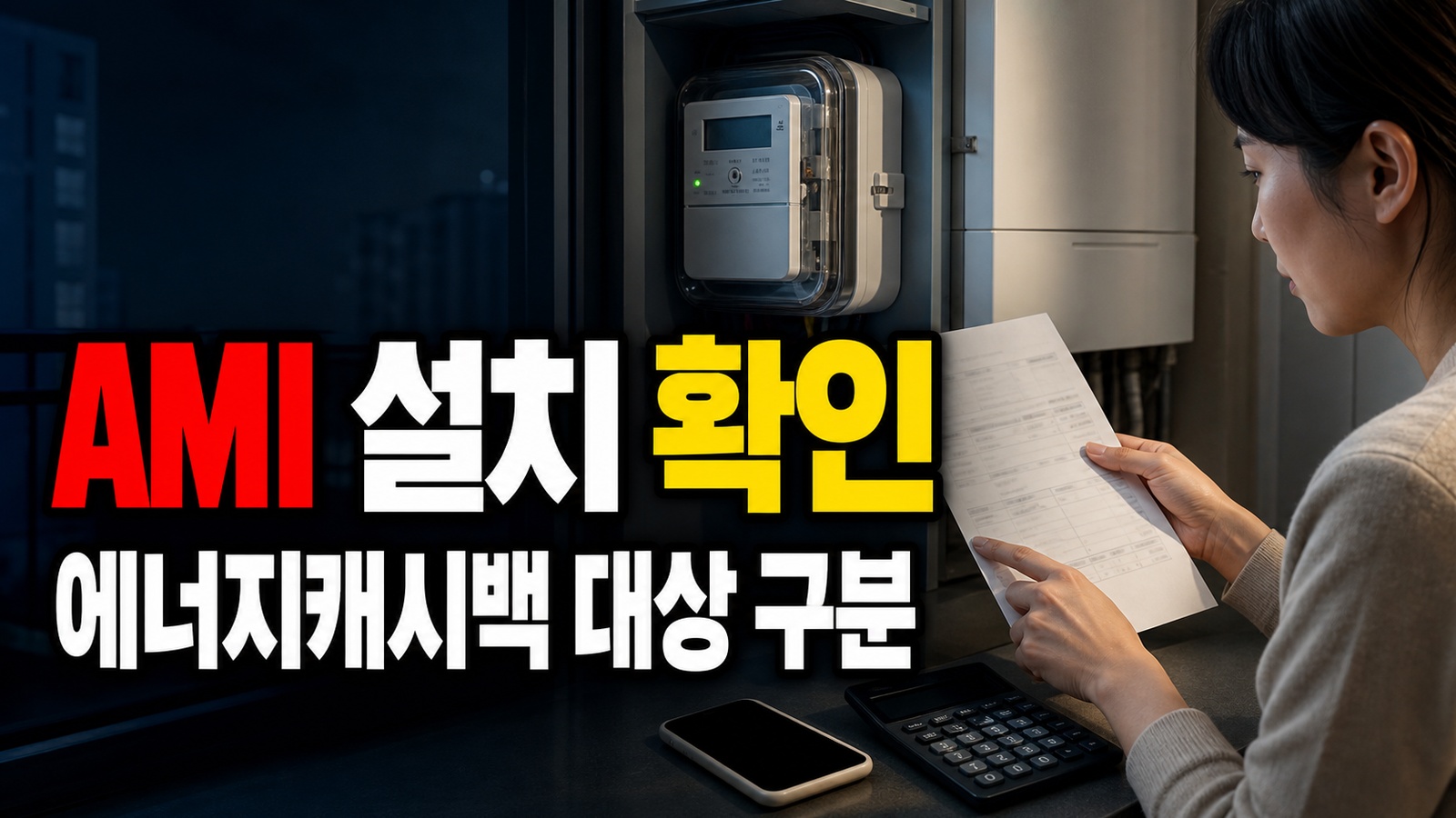 우리 집 AMI 설치됐나? 에너지캐시백 500원 대상 가구 구분법 관련 핵심 정보를 상징적으로 보여주는 썸네일 이미지