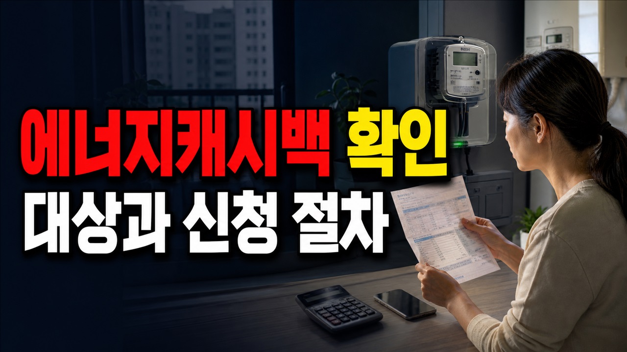 전기 1% 줄였는데 에너지캐시백 제외될 수 있는 경우 · 에너지캐시백 500원 AMI 신청 대상 기준 관련 핵심 정보를 상징적으로 보여주는 썸네일 이미지