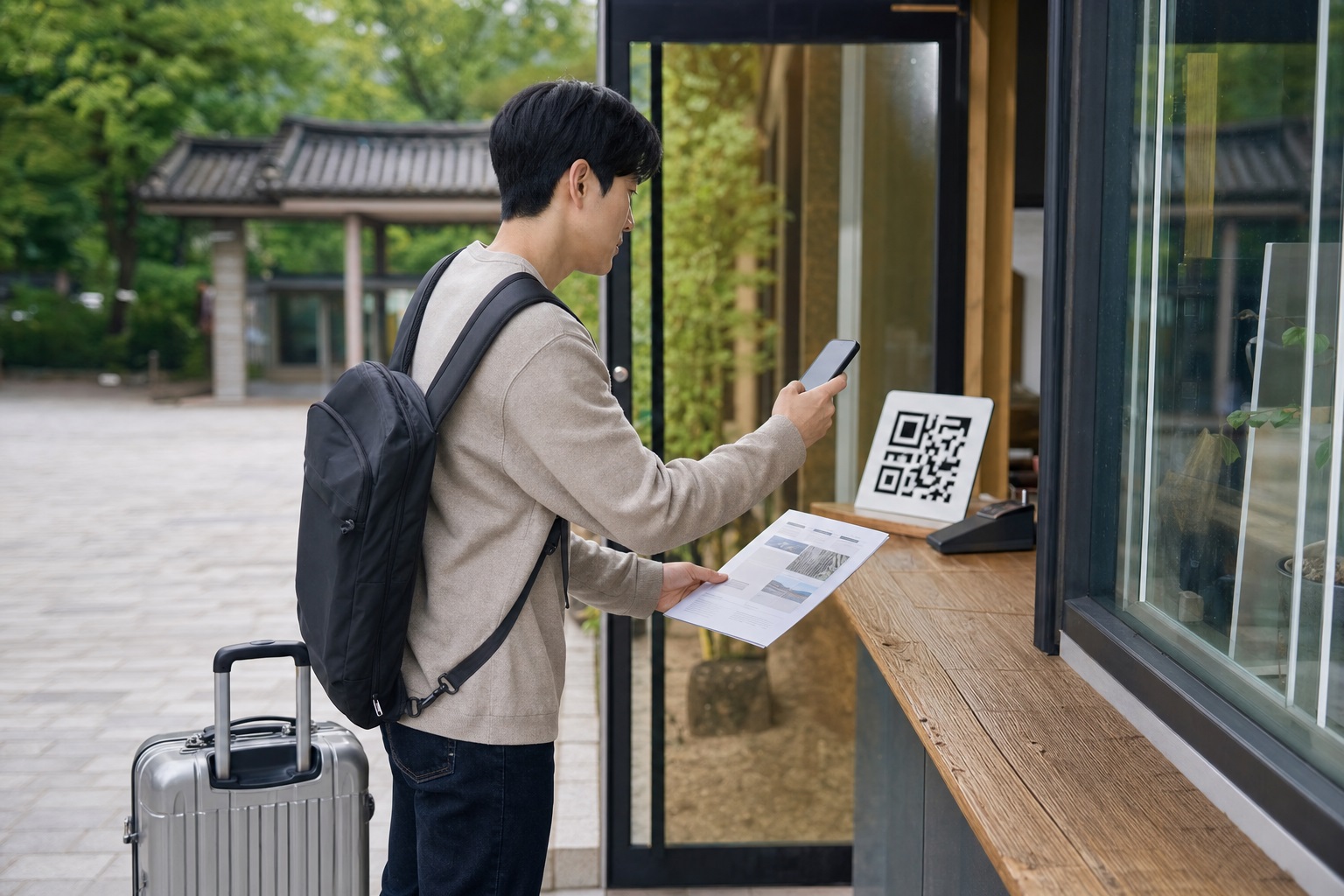 QR 방문인증은 상품 구매 후 지정 조건을 따라야 한다 내용을 설명하는 관련 이미지