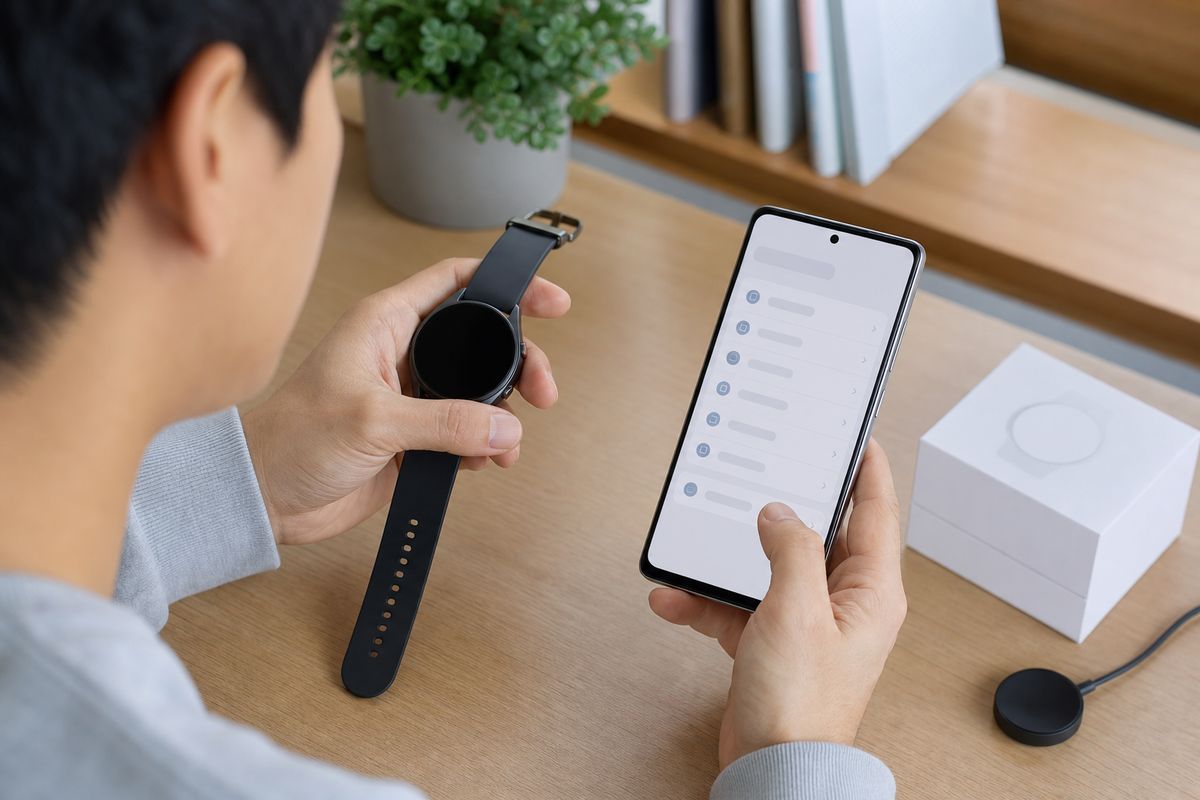 Galaxy Wearable 앱에서는 어디를 확인하나요? 내용을 설명하는 관련 이미지