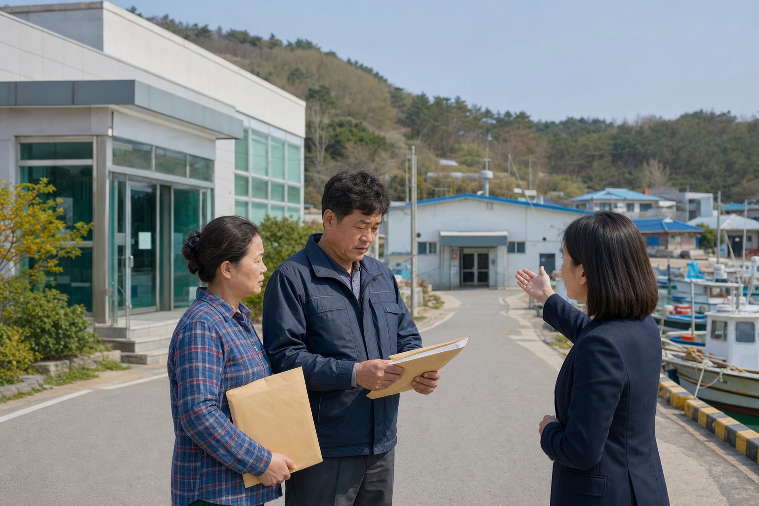 거주지 관할 센터로 가는 유형과 항구 관할로 가는 유형 내용을 설명하는 관련 이미지