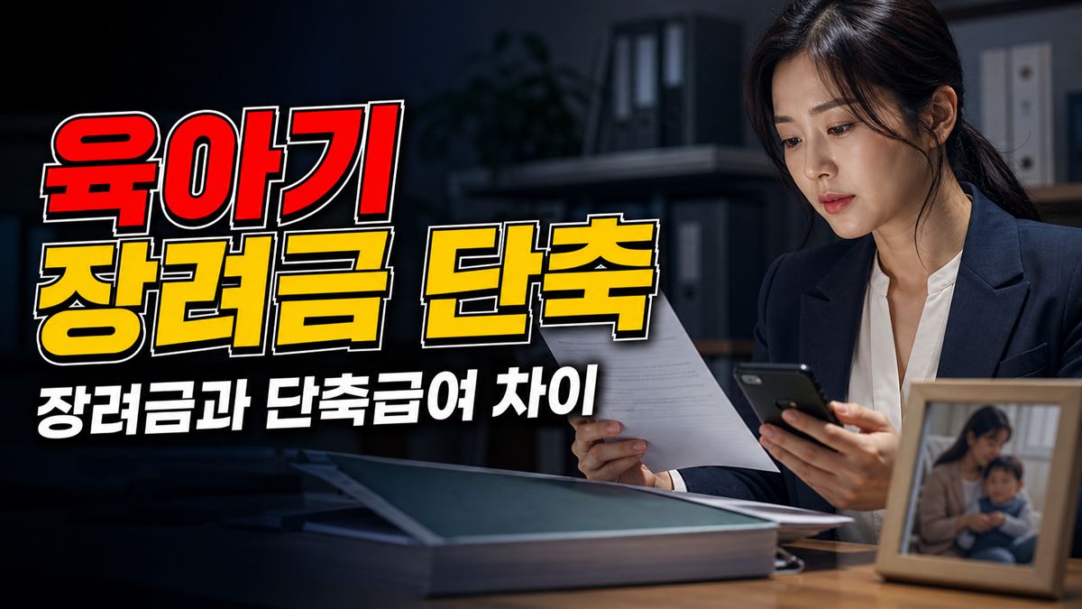 근로자가 받는 돈일까? 육아기 장려금과 단축급여 차이 관련 핵심 정보를 상징적으로 보여주는 썸네일 이미지