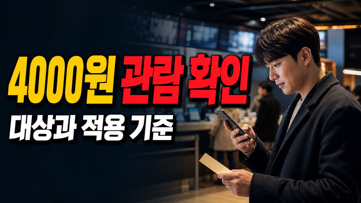 4000원 관람은 언제 가능할까, 문화가 있는 날 중복 조건 관련 핵심 정보를 상징적으로 보여주는 썸네일 이미지