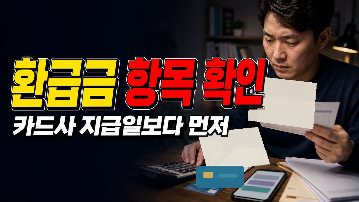 환급금이 적게 보이면 카드사 지급일보다 먼저 봐야 할 항목 관련 핵심 정보를 상징적으로 보여주는 썸네일 이미지