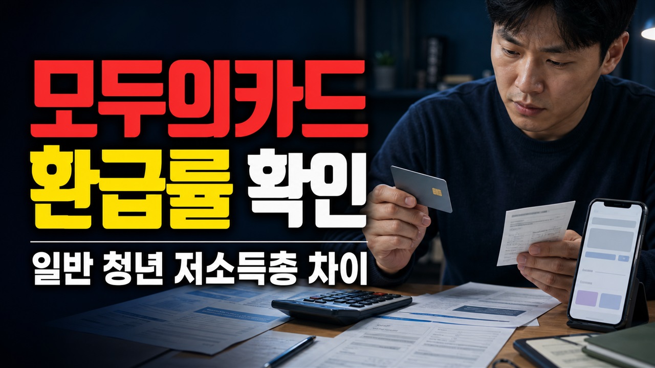 시차시간 타면 모두의카드 환급률이 왜 달라질까? 일반·청년·저소득층 차이 관련 핵심 정보를 상징적으로 보여주는 썸네일 이미지