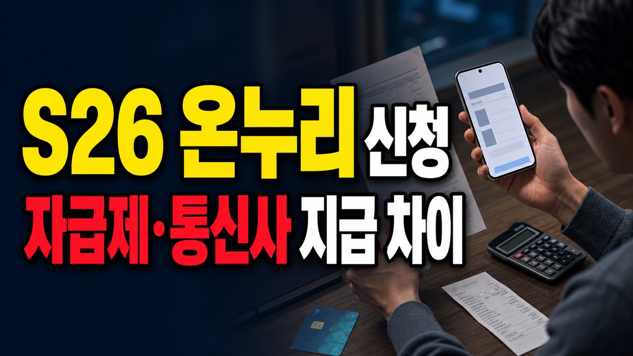 삼성전자 온누리상품권 신청 안하면 못 받나 갤럭시 S26 온누리상품권 20%만 볼 게 아니다? 자급제·통신사 지급 차이 관련 핵심 정보를 상징적으로 보여주는 썸네일 이미지