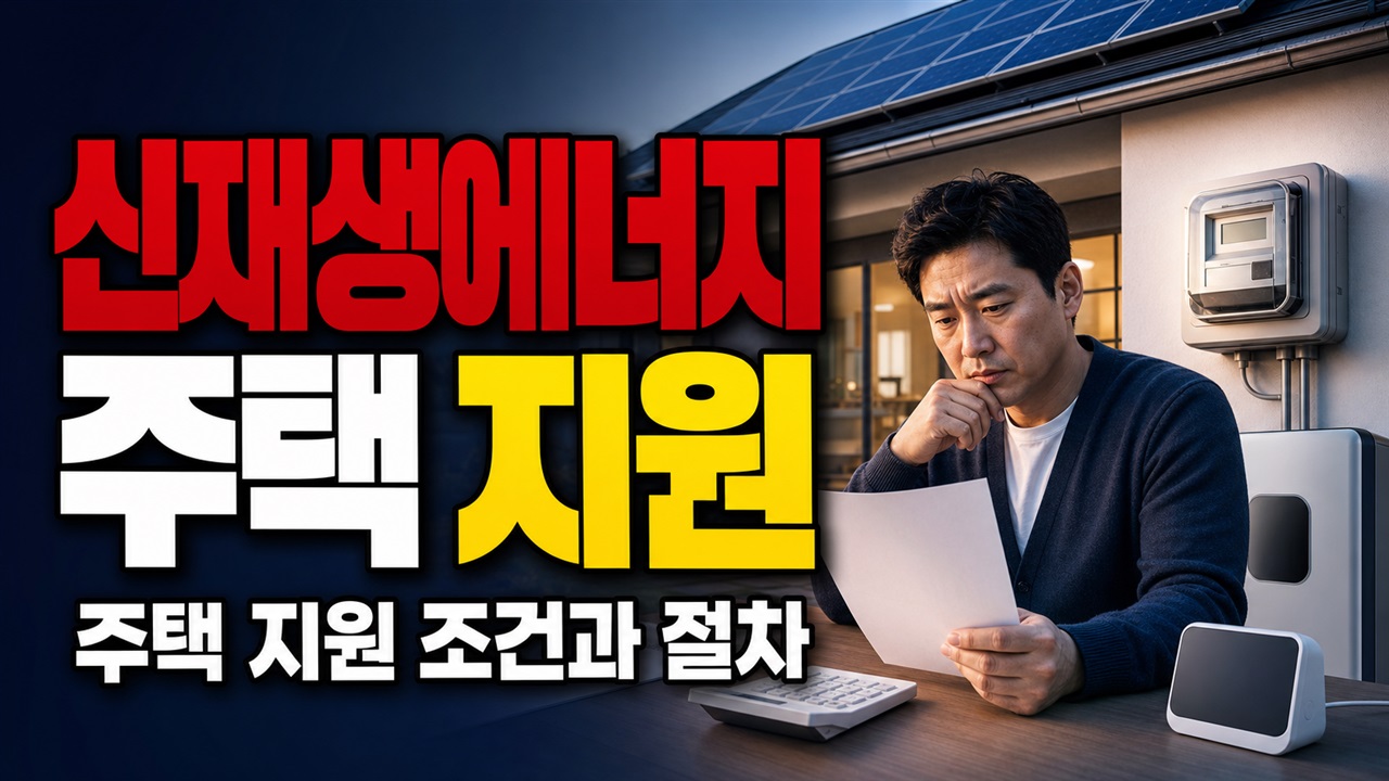 신재생에너지 보급 주택 지원 관련 핵심 정보를 상징적으로 보여주는 썸네일 이미지