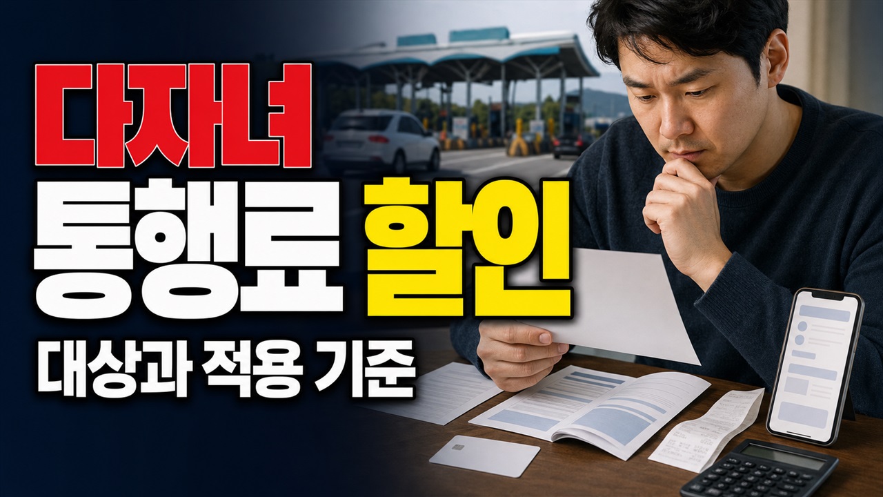 7월 22일 신청했는데 할인은 언제? 다자녀 통행료 시행일이 다른 이유 관련 핵심 정보를 상징적으로 보여주는 썸네일 이미지