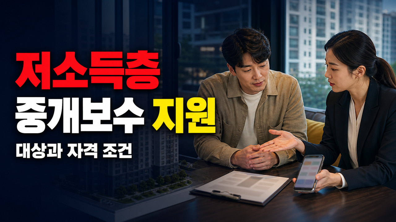 월세 보증금 1억원 기준은 어떻게 계산할까? 저소득층 중개보수 지원 환산식 관련 핵심 정보를 상징적으로 보여주는 썸네일 이미지