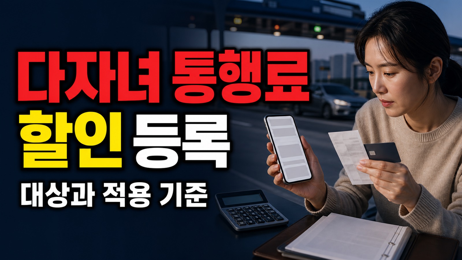 3자녀 다자녀 고속도로 통행료 할인 사전등록, 하이패스카드까지 무엇을 입력하나 관련 핵심 정보를 상징적으로 보여주는 썸네일 이미지