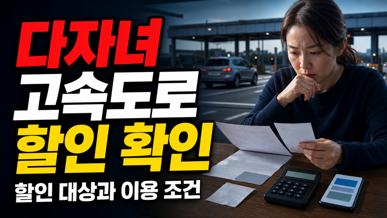 자녀가 셋이면 이미 적용? 다자녀 고속도로 할인 10%·20% 일정 차이 관련 핵심 정보를 상징적으로 보여주는 썸네일 이미지