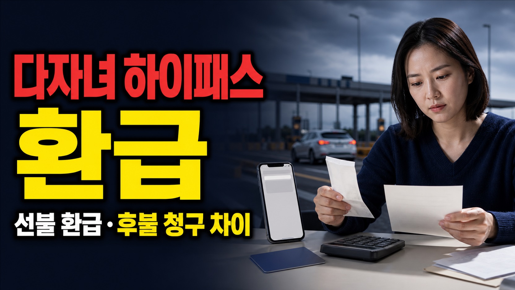 통행료가 바로 깎이지 않았다면? 다자녀 하이패스 할인 선불 환급·후불 청구 차이 관련 핵심 정보를 상징적으로 보여주는 썸네일 이미지
