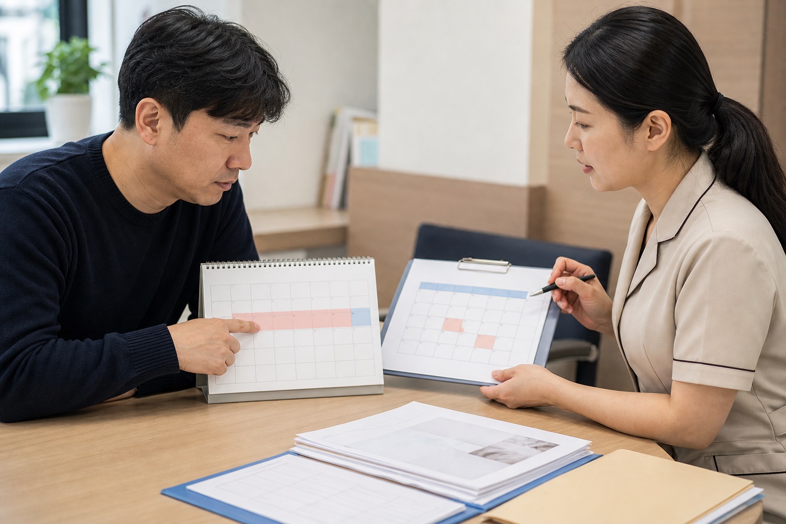 지원일수는 입원한 날짜와 인정된 날짜를 구분해야 한다 내용을 설명하는 관련 이미지