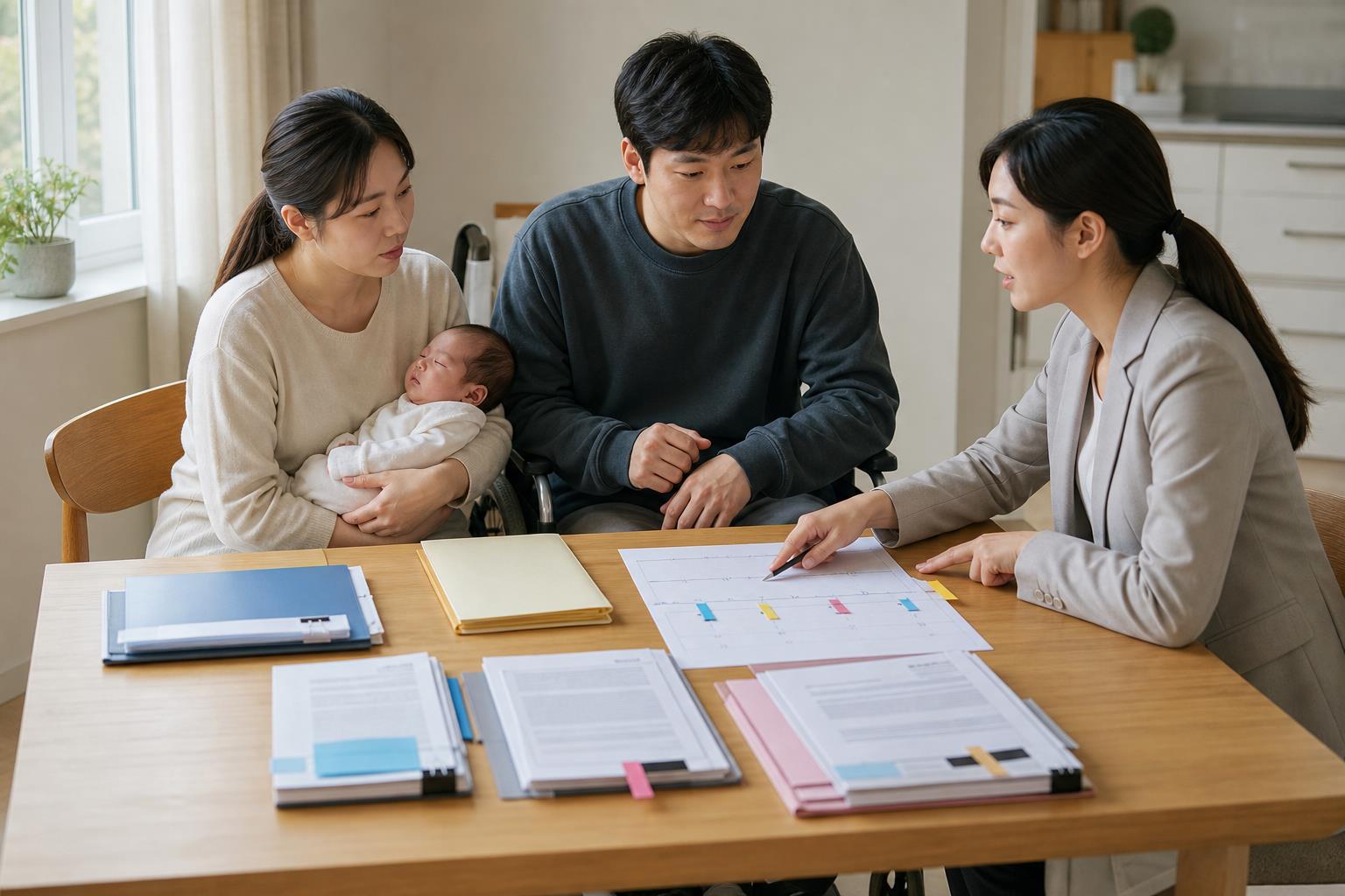 전입일·출생일·신청일에 따른 상황별 판단 내용을 설명하는 관련 이미지