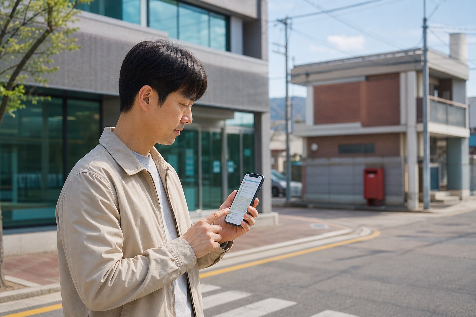 방문할 금융기관은 이렇게 확인하세요 내용을 설명하는 관련 이미지