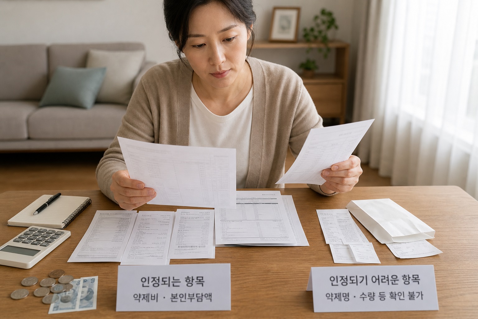 신청액과 실제 지급액이 달라지는 계산 구조 내용을 설명하는 관련 이미지