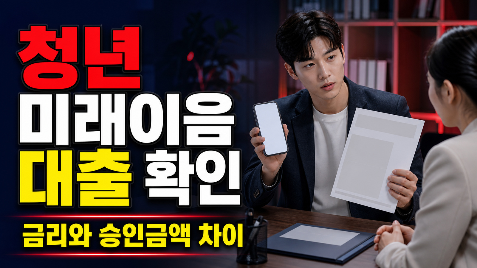 최대 500만원은 확정액이 아니다…미소금융 청년 미래이음 대출 금리와 승인금액 차이 관련 핵심 정보를 상징적으로 보여주는 썸네일 이미지