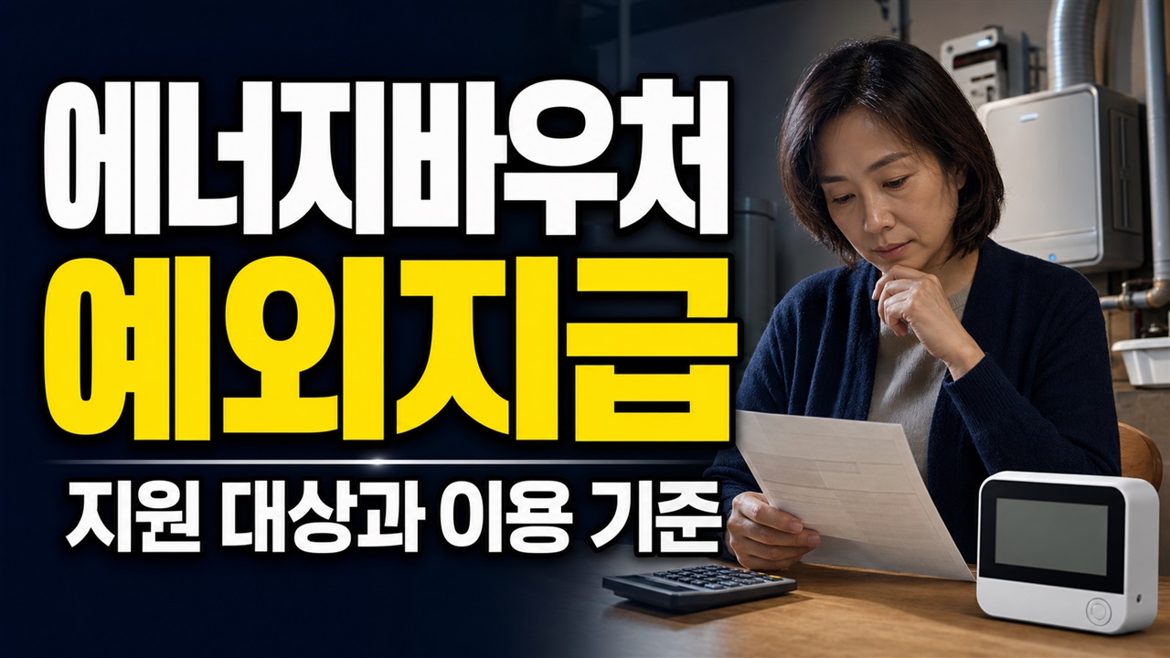월세 산다고 모두 현금 지급? 2026 에너지바우처 사전 예외지급 대상 관련 핵심 정보를 상징적으로 보여주는 썸네일 이미지