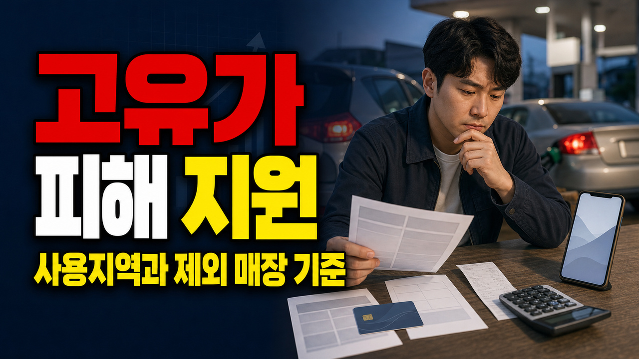 주소지 밖에서도 쓸 수 있을까? 고유가 피해지원금 사용지역과 매장 제외 기준 관련 핵심 정보를 상징적으로 보여주는 썸네일 이미지