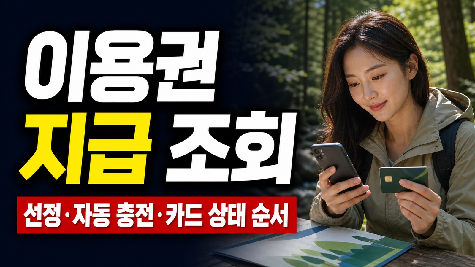 포인트가 안 보일 때 산림복지서비스이용권 지급 조회, 선정·자동 충전·카드 상태 순서 관련 핵심 정보를 상징적으로 보여주는 썸네일 이미지