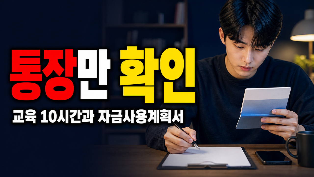 통장만 3년 유지하면 끝? 교육 10시간·자금사용계획서까지 필요한 청년내일저축계좌 관련 핵심 정보를 상징적으로 보여주는 썸네일 이미지