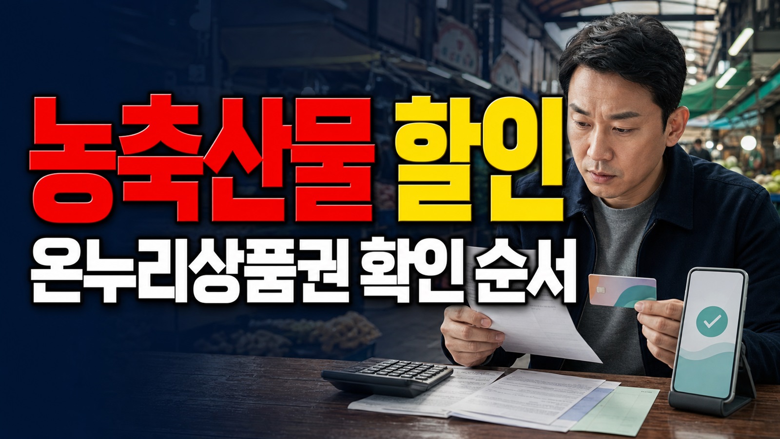 내가 가는 시장도 될까? 2026 농축산물 할인 온누리상품권 참여시장 확인 순서 관련 핵심 정보를 상징적으로 보여주는 썸네일 이미지