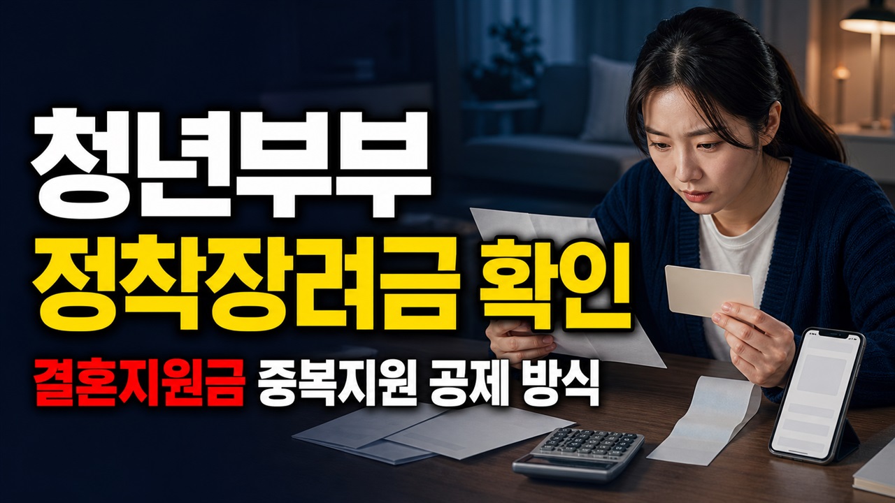 충북 결혼지원금 100만원을 받았다면? 단양 정착장려금 중복지원 공제 방식에서 보는 청년부부 정착장려금 지원 관련 핵심 정보를 상징적으로 보여주는 썸네일 이미지