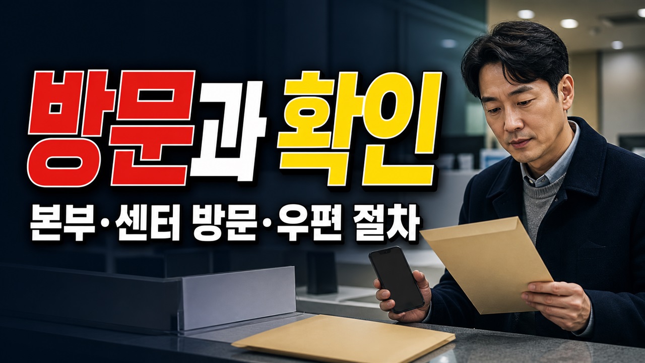 방문과 우편 중 어디로 보내나—사립학교 교직원 유족연금 본부·센터 청구 순서 관련 핵심 정보를 상징적으로 보여주는 썸네일 이미지