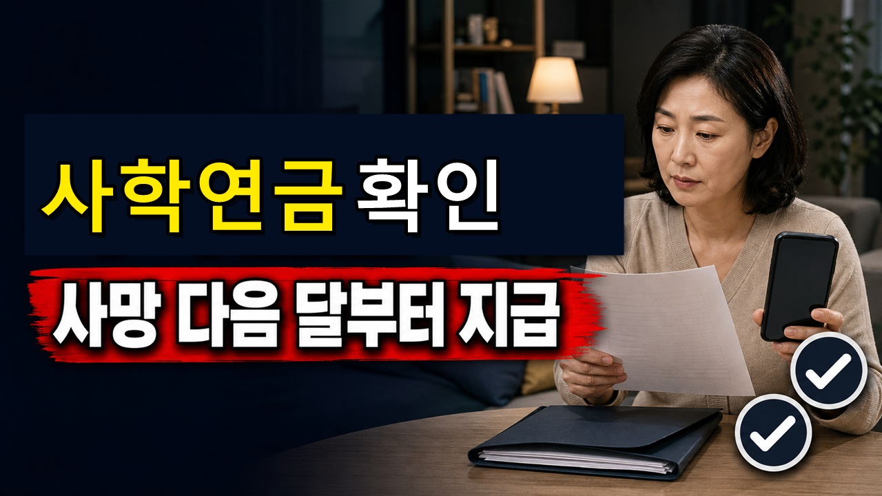 사학연금 유족연금 60%는 언제 받나? 사망 다음 달 개시·매달 25일, 방문·우편 청구 서류 관련 핵심 정보를 상징적으로 보여주는 썸네일 이미지