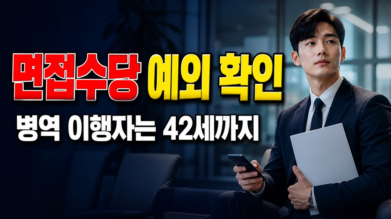 병역 이행자는 42세까지? 경기도 청년 면접수당 연령 예외 관련 핵심 정보를 상징적으로 보여주는 썸네일 이미지