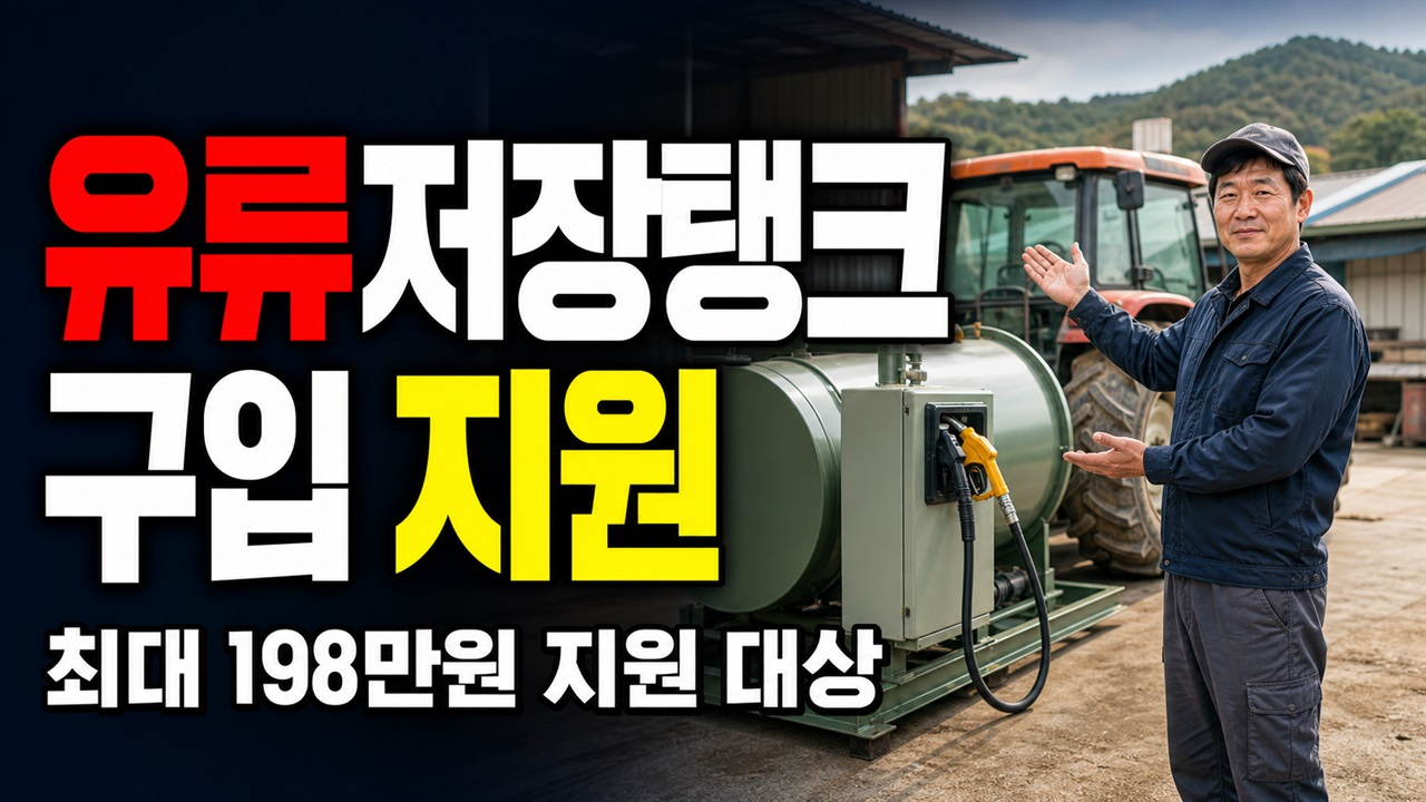 농업용 유류저장탱크(급유기) 구입 지원, 최대 198만원은 누구에게? 관련 핵심 정보를 상징적으로 보여주는 썸네일 이미지