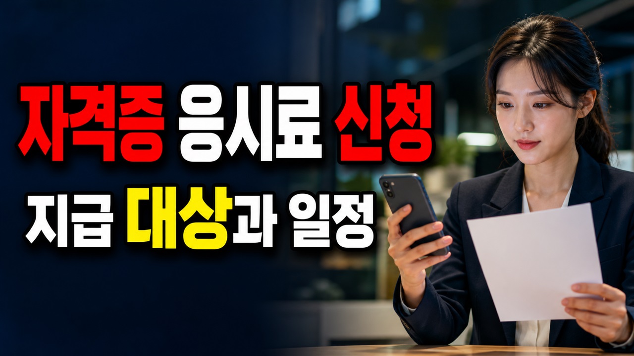 신청 다음 달 언제 받나, 모바일 아산페이로 지급되는 자격증 응시료 관련 핵심 정보를 상징적으로 보여주는 썸네일 이미지