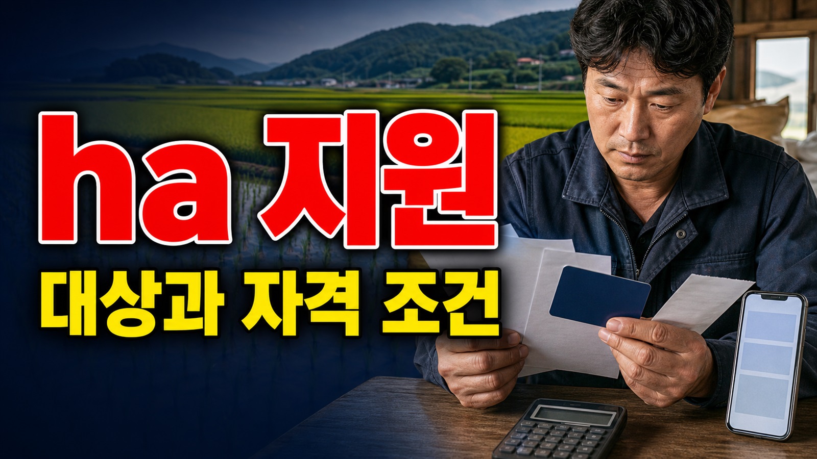 0.1ha부터 10ha까지, 충주시 벼 농가 소득지원금은 면적별로 얼마일까｜벼 재배농업인 소득지원 관련 핵심 정보를 상징적으로 보여주는 썸네일 이미지