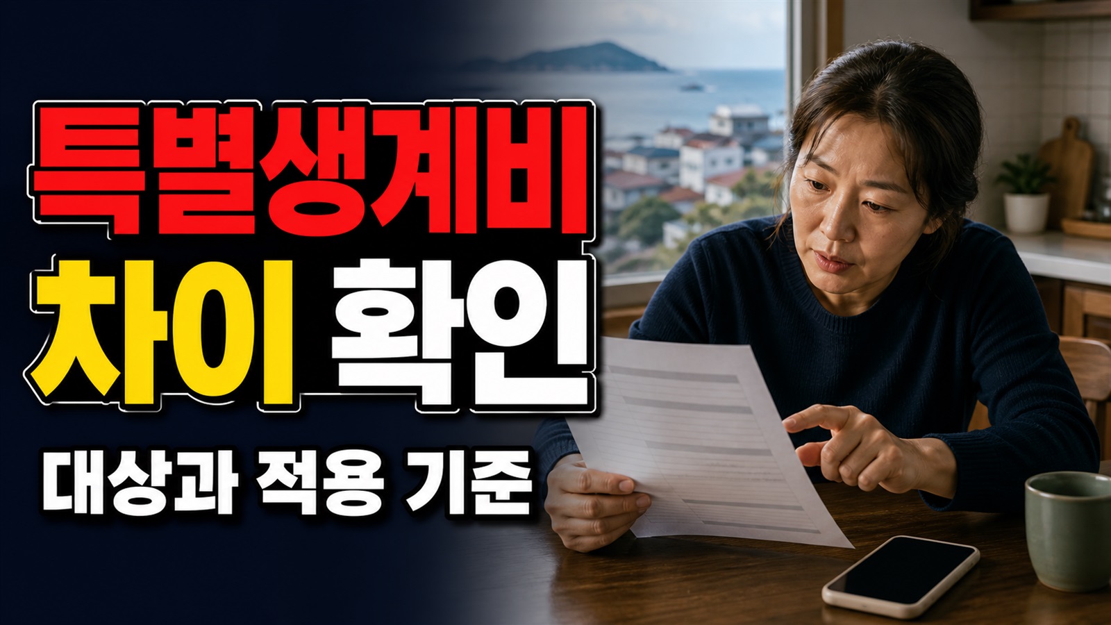 1인 월 25만6420원부터 6인 85만5600원까지, 제주 저소득주민 특별생계비 차이 관련 핵심 정보를 상징적으로 보여주는 썸네일 이미지